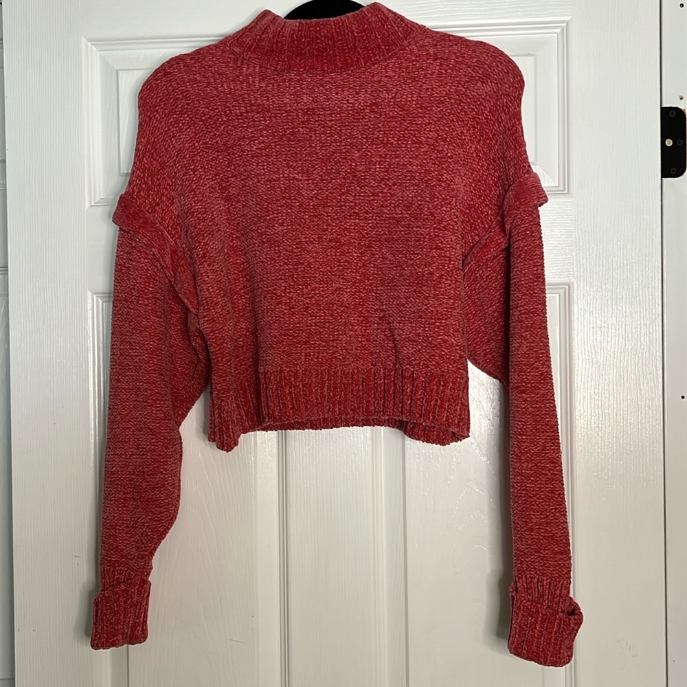 Urban outfitters coral pink cropped sweater